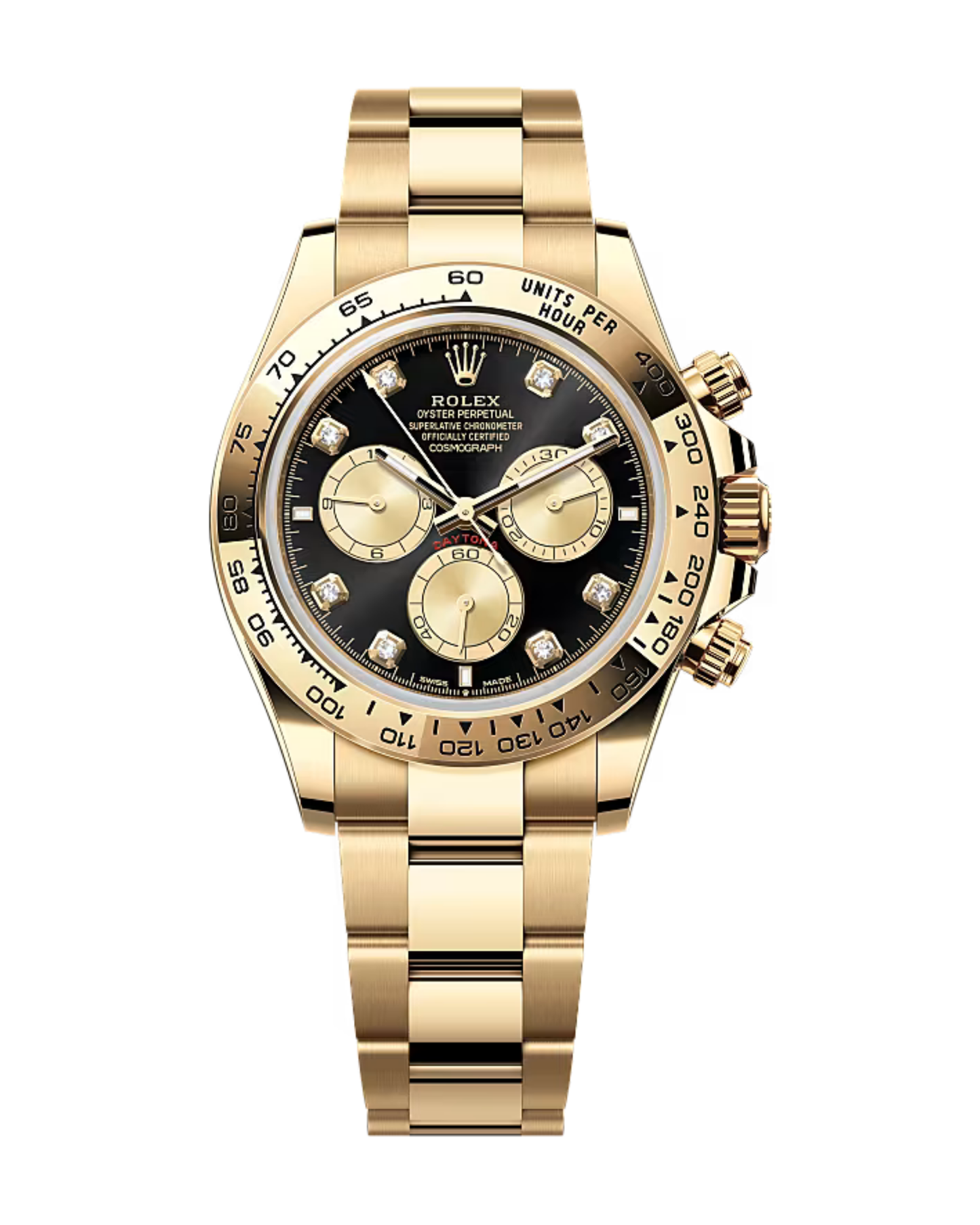 Rolex Yellow Gold Cosmograph Daytona Black & Golden Diamond Set 126508