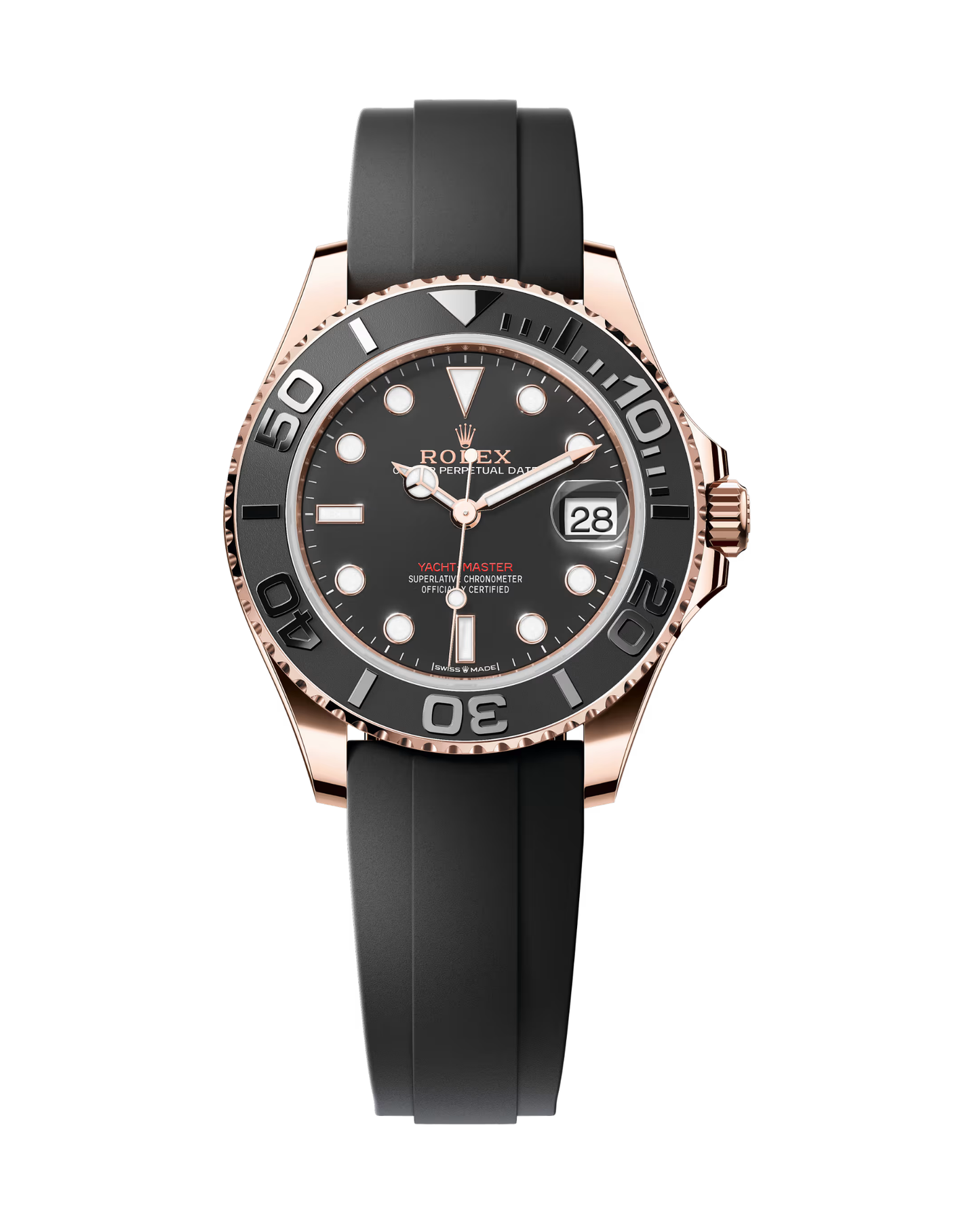 Yacht-Master 37mm Black Dial Rose Gold Oysterflex 268655