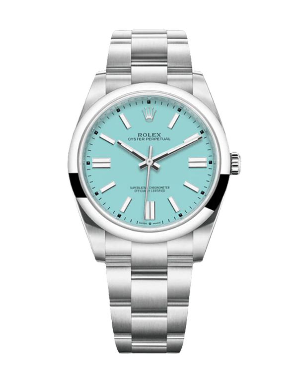 Rolex Oyster Perpetual Turquoise Blue 41mm 124300