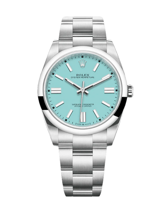 Rolex Oyster Perpetual Turquoise Blue 41mm 124300