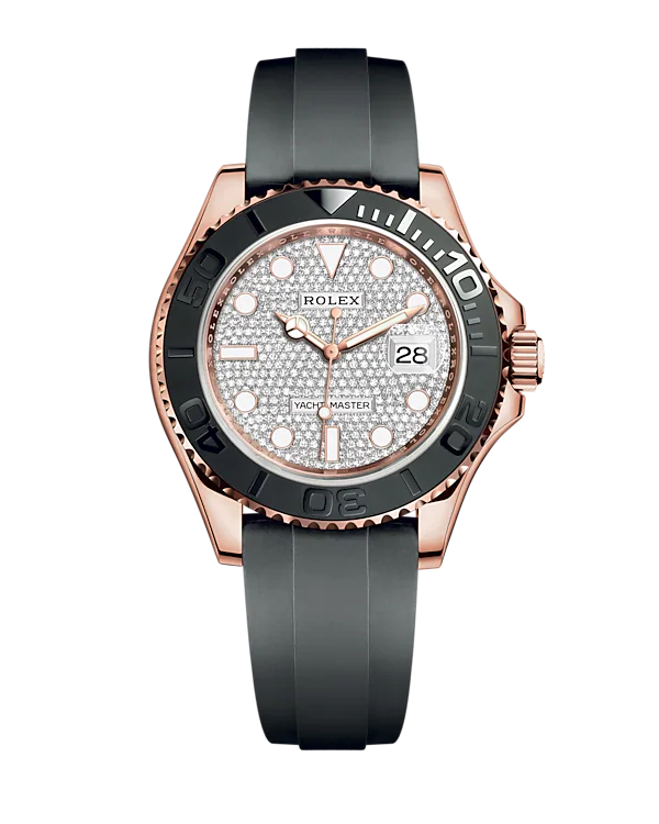 Rolex Yacht-Master Diamond-Paved Dial Everose Gold Oysterflex 40mm 126655