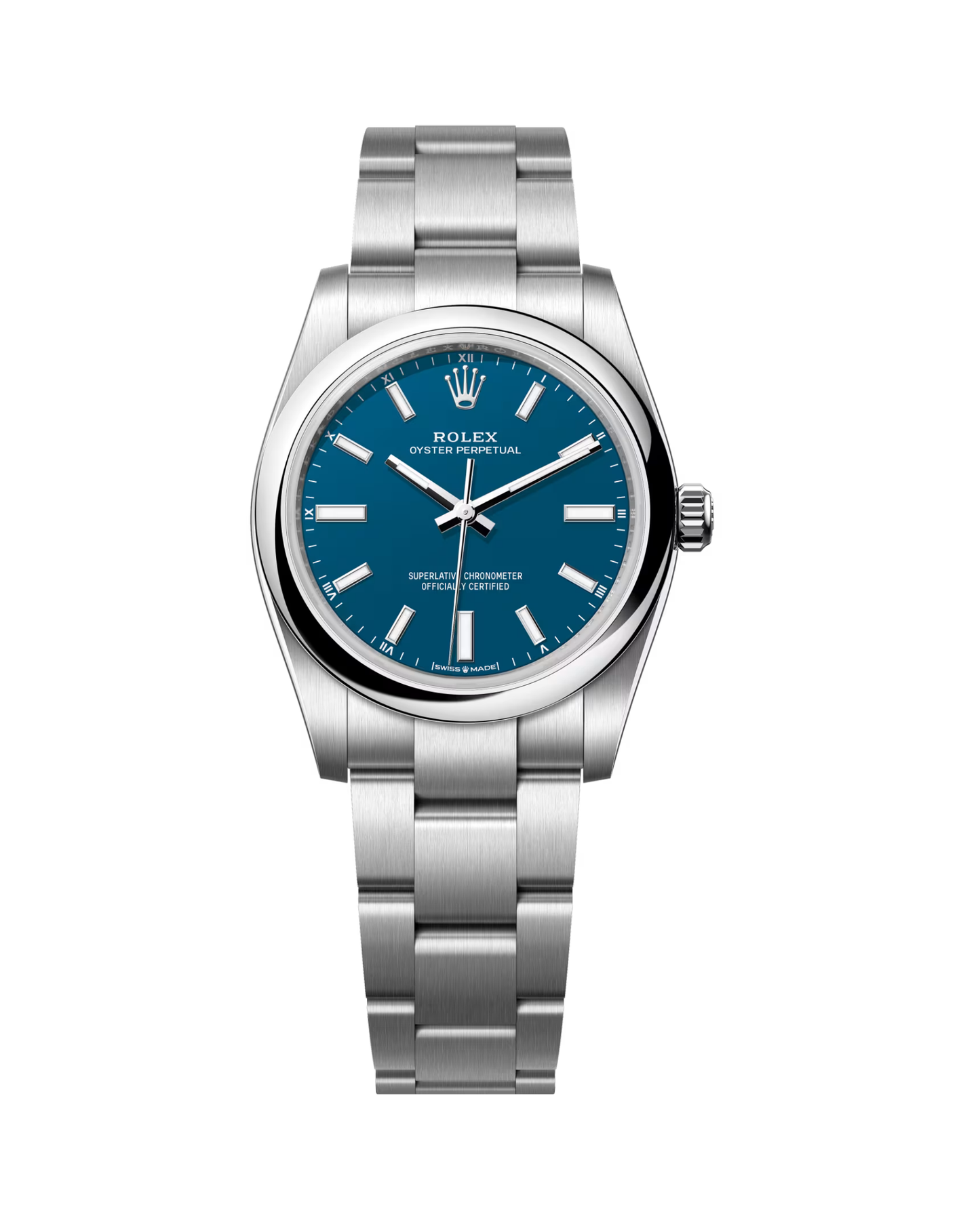 Rolex Oyster Perpetual 34mm Med Blue 124200