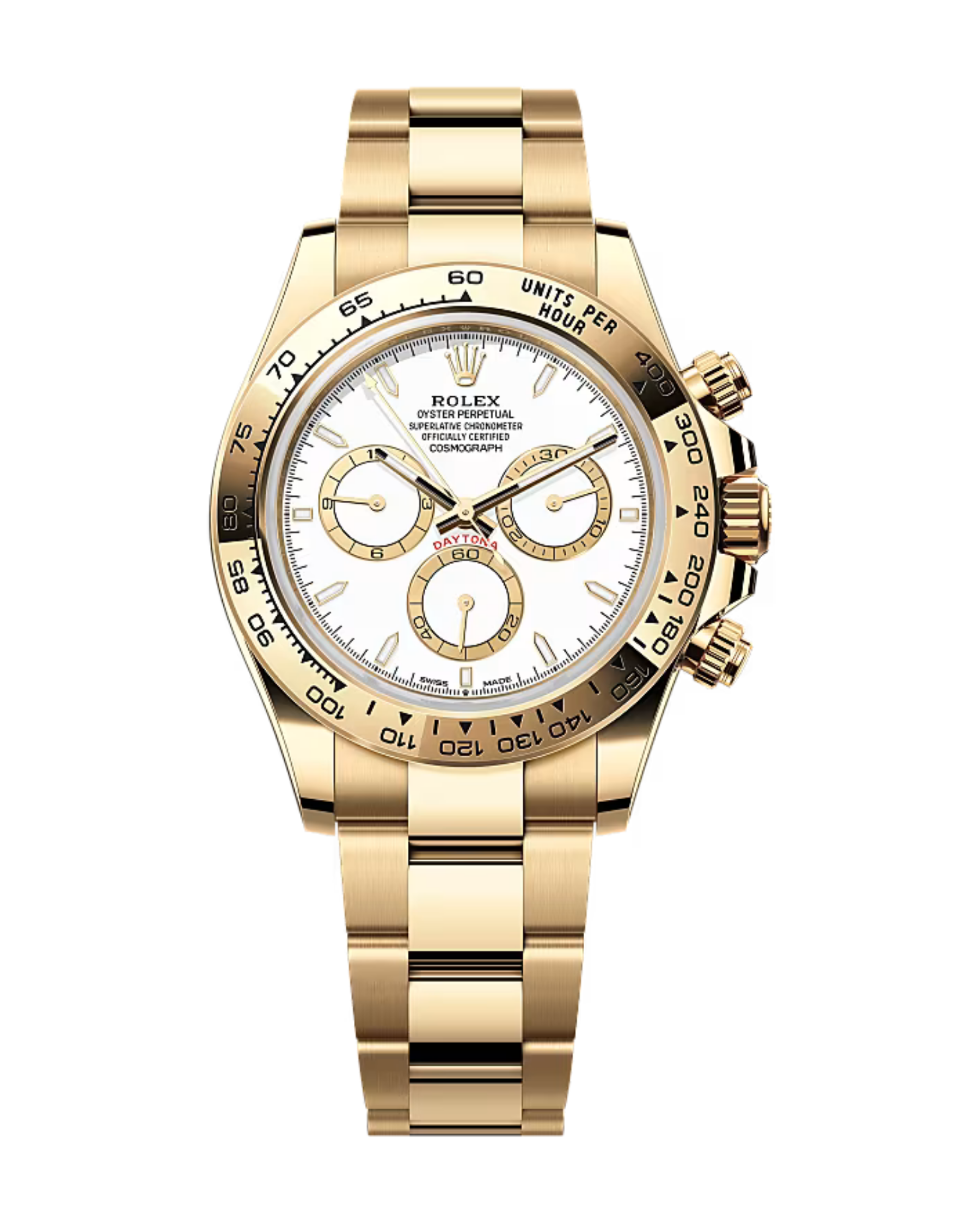 Yellow Gold Cosmograph Daytona White w/ Golden Counter Rings 126508