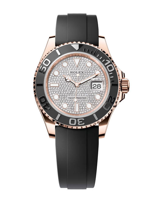 Yacht-Master 40mm Rose Gold Diamond-Paved Dial Oysterflex 126655