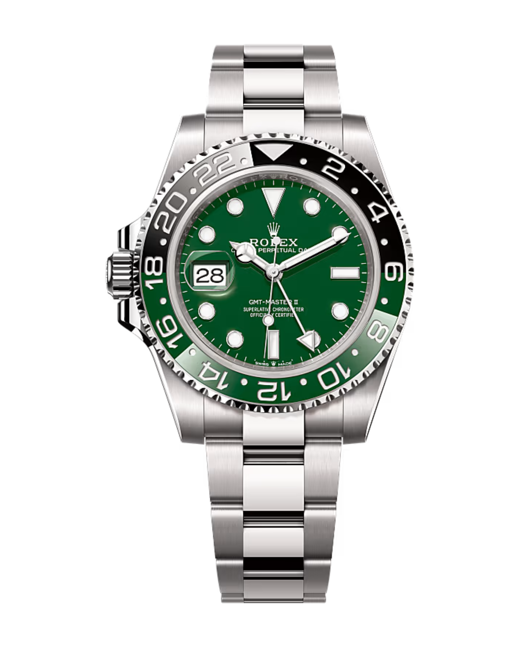 GMT-Master 40mm Green/Black on White Gold 126729VTNR