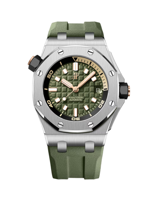 Royal Oak Offshore Diver 42mm Stainless Steel Khaki Green Méga Tapisserie 15720ST.OO.A052CA.01