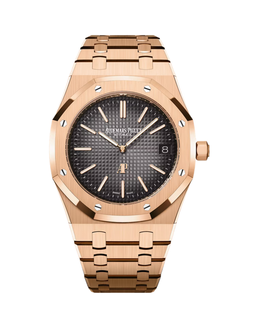 Royal Oak Jumbo Extra-Thin 39mm Pink Gold Smoked Brown Petite Tapisserie 16202OR.OO.1240OR.02