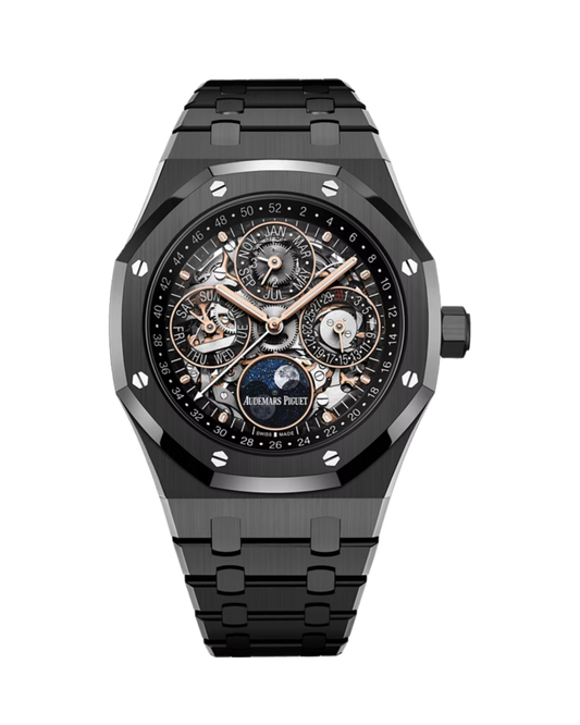 Royal Oak Perpetual Calendar Ultra-Thin 41mm Black Ceramic Openworked Sapphire Dial with Smoked Counters 26585CE.OO.1225CE.01