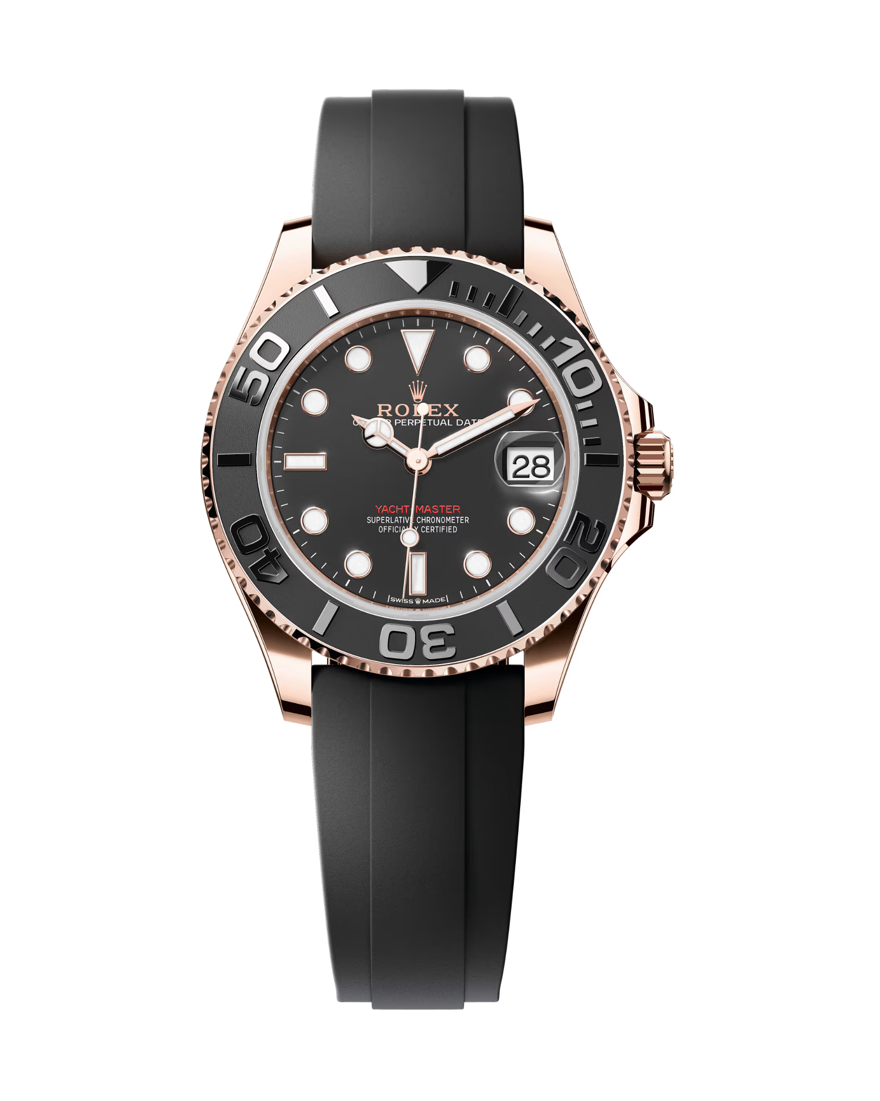 Yacht-Master 37mm Black Dial Rose Gold Oysterflex 268655
