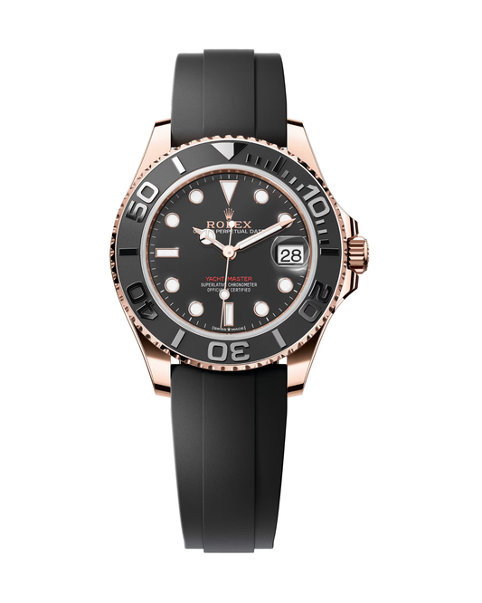 Yacht-Master 37mm Black Dial Rose Gold Oysterflex 268655