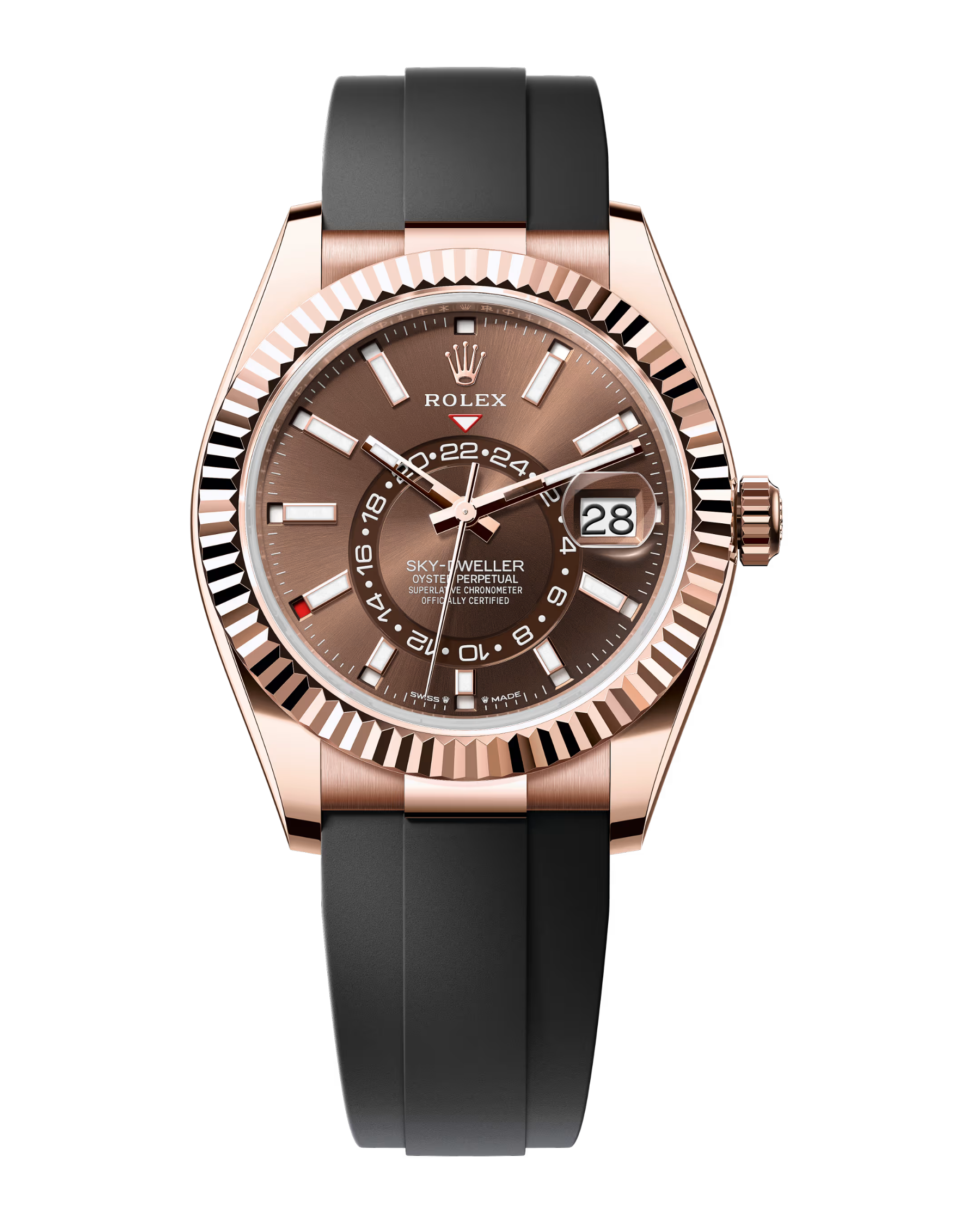 Sky-Dweller Rose Gold Chocolate Dial Oysterflex 336235