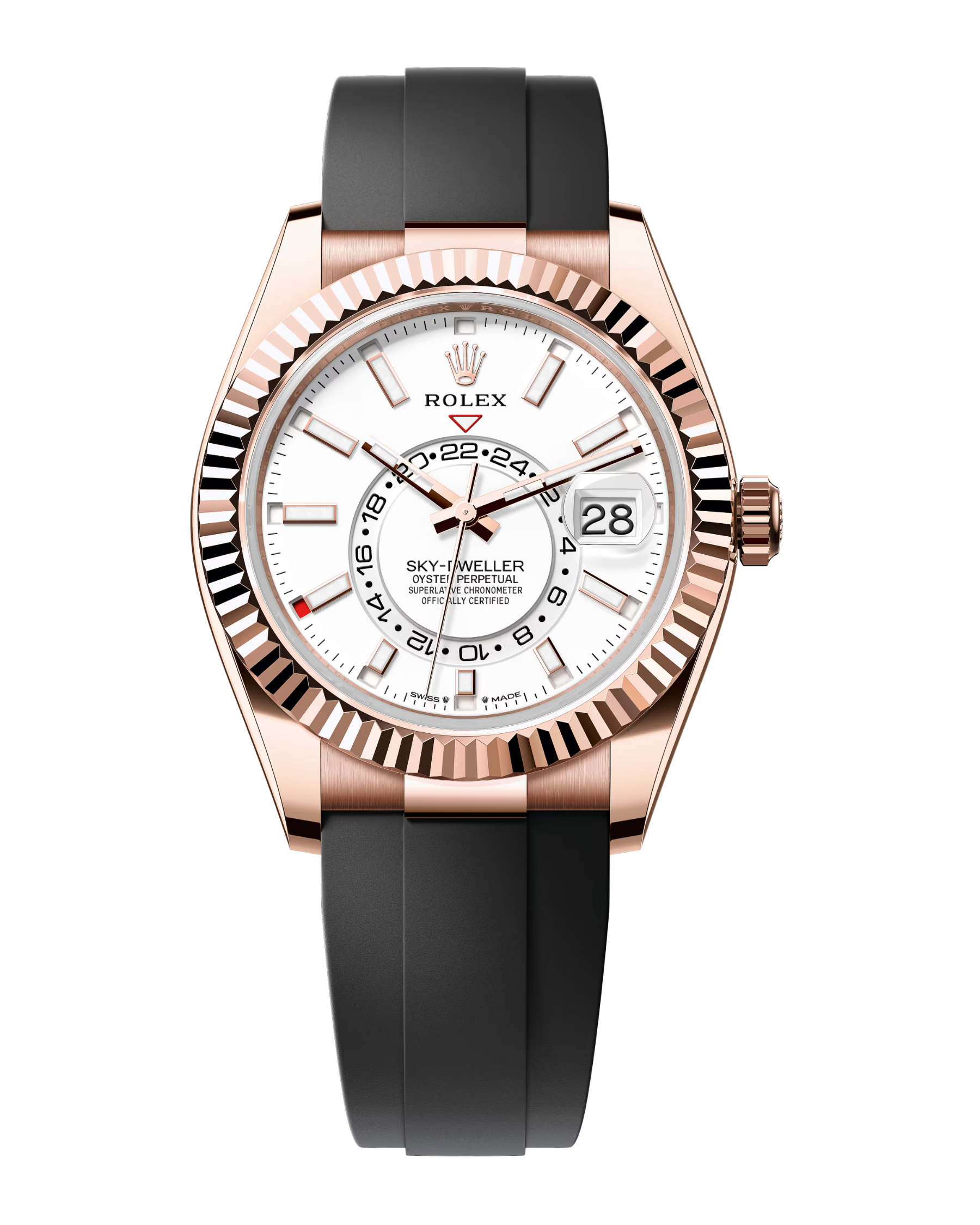 Sky-Dweller Rose Gold Intense White Dial Oysterflex 336235