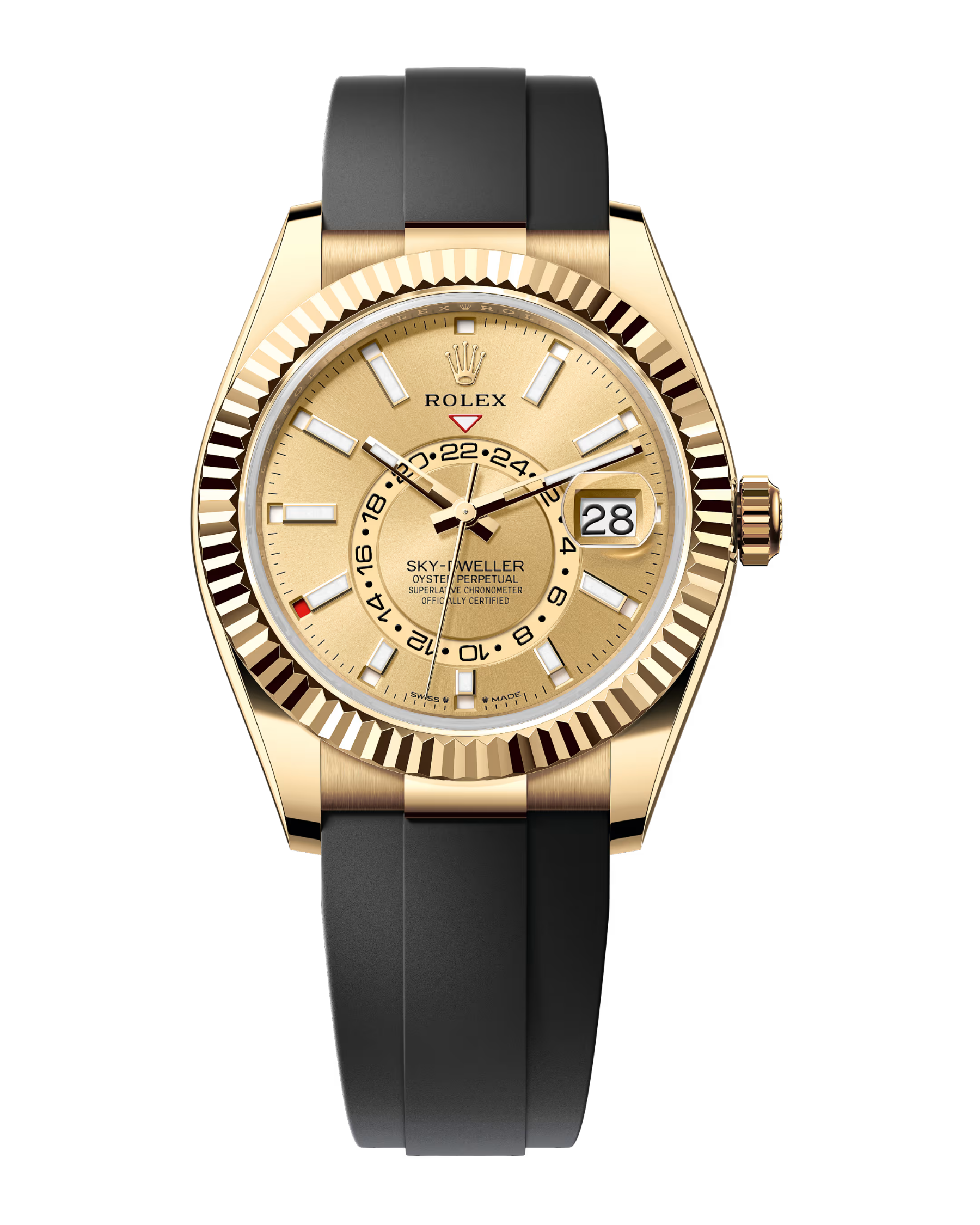 Sky-Dweller Yellow Gold Champagne Dial Oysterflex 336238