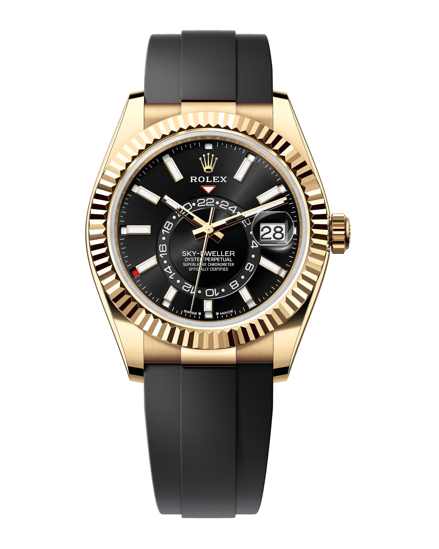 Sky-Dweller Yellow Gold Bright Black Dial Oysterflex 336238