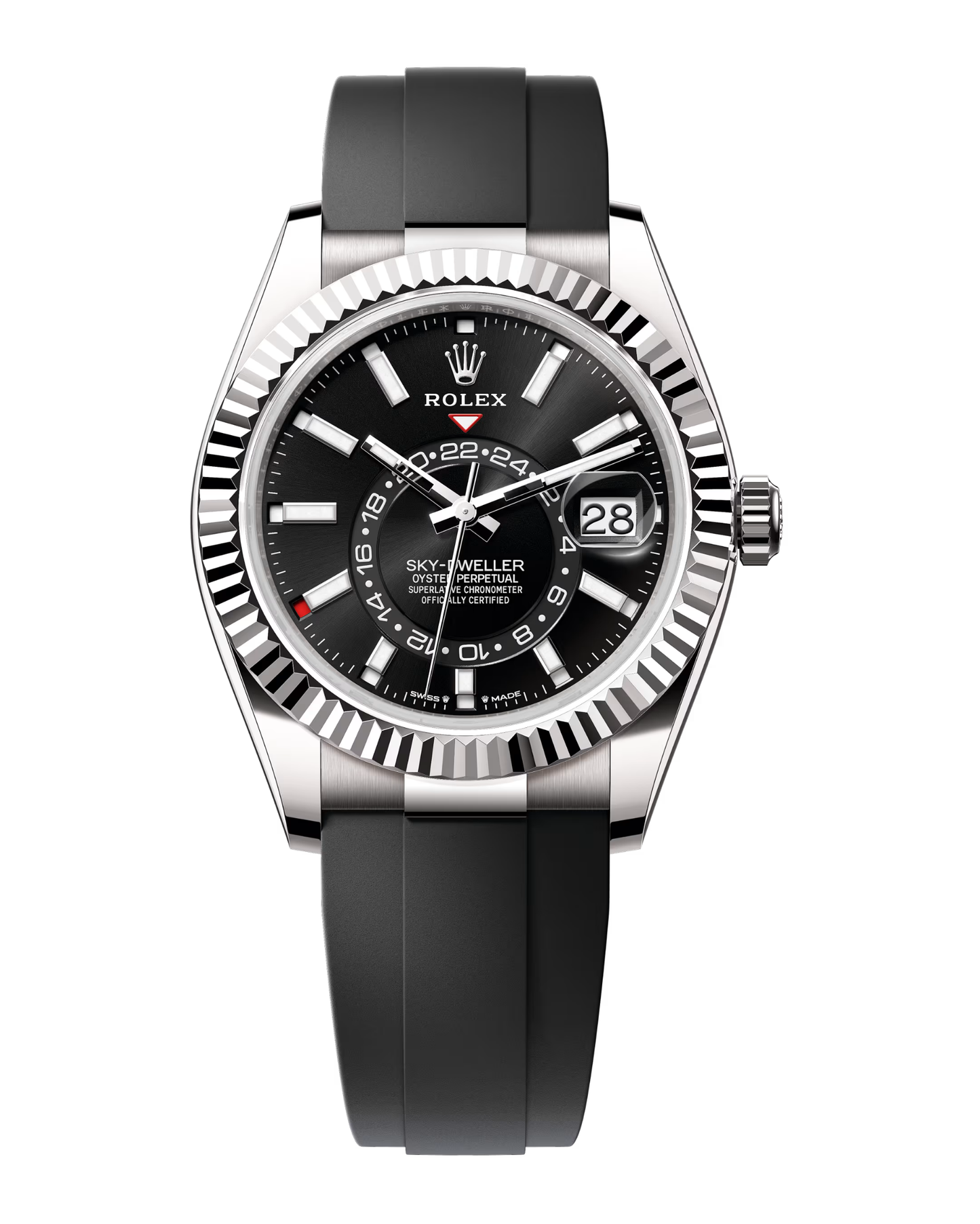 Sky-Dweller White Gold Bright Black Dial Oysterflex 336239
