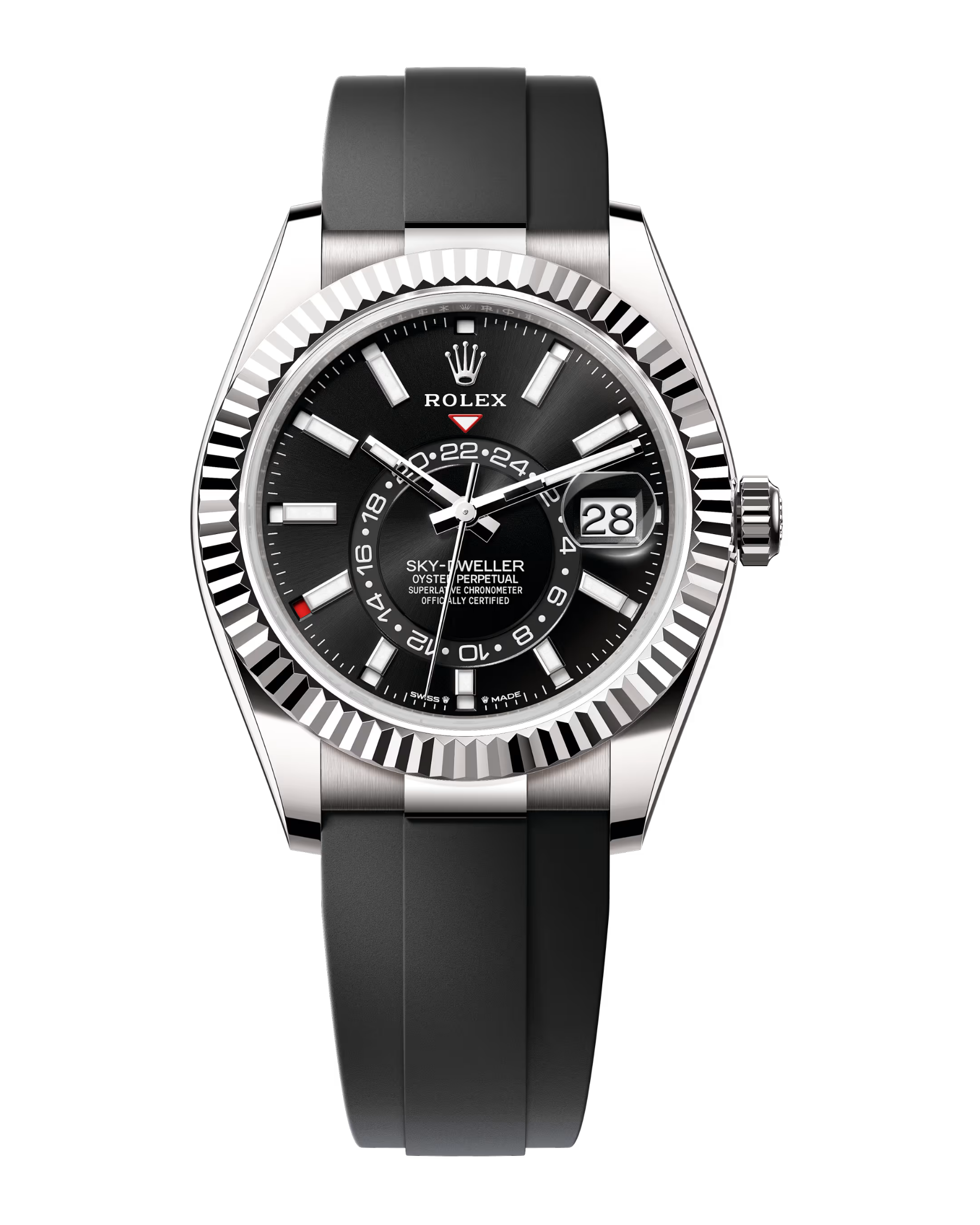 Sky-Dweller White Gold Bright Black Dial Oysterflex 336239