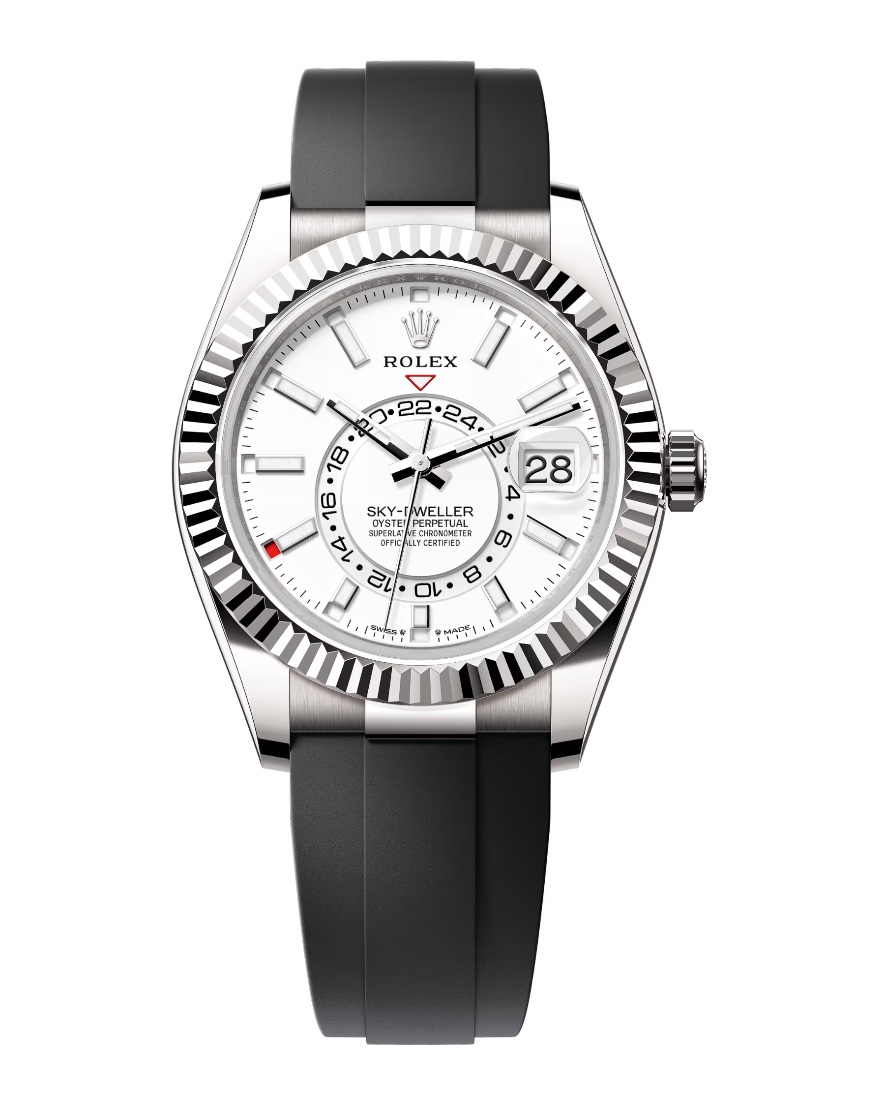 Sky-Dweller White Gold Intense White Dial Oysterflex 336239