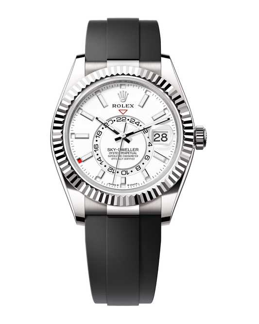 Sky-Dweller White Gold Intense White Dial Oysterflex 336239