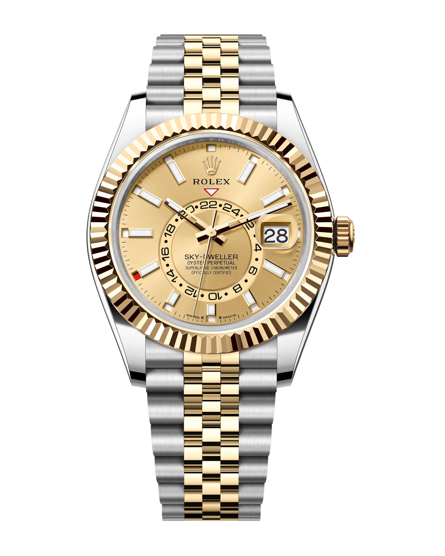 Sky-Dweller Yellow Gold & Stainless Champagne Jubilee 336933
