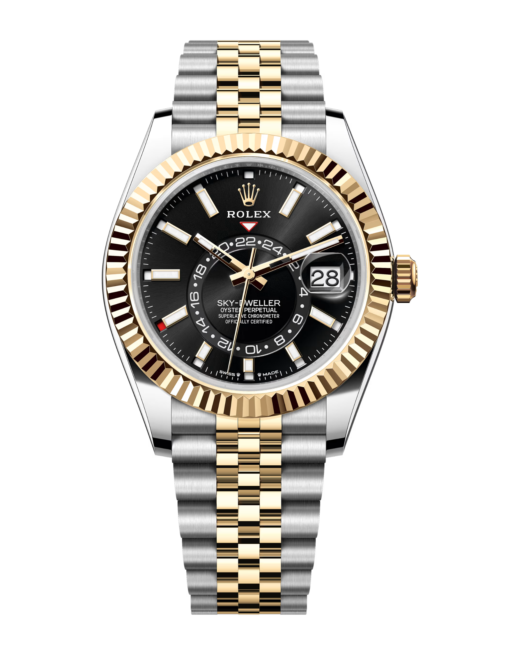 Sky-Dweller Yellow Gold & Stainless Bright Black Jubilee 336933
