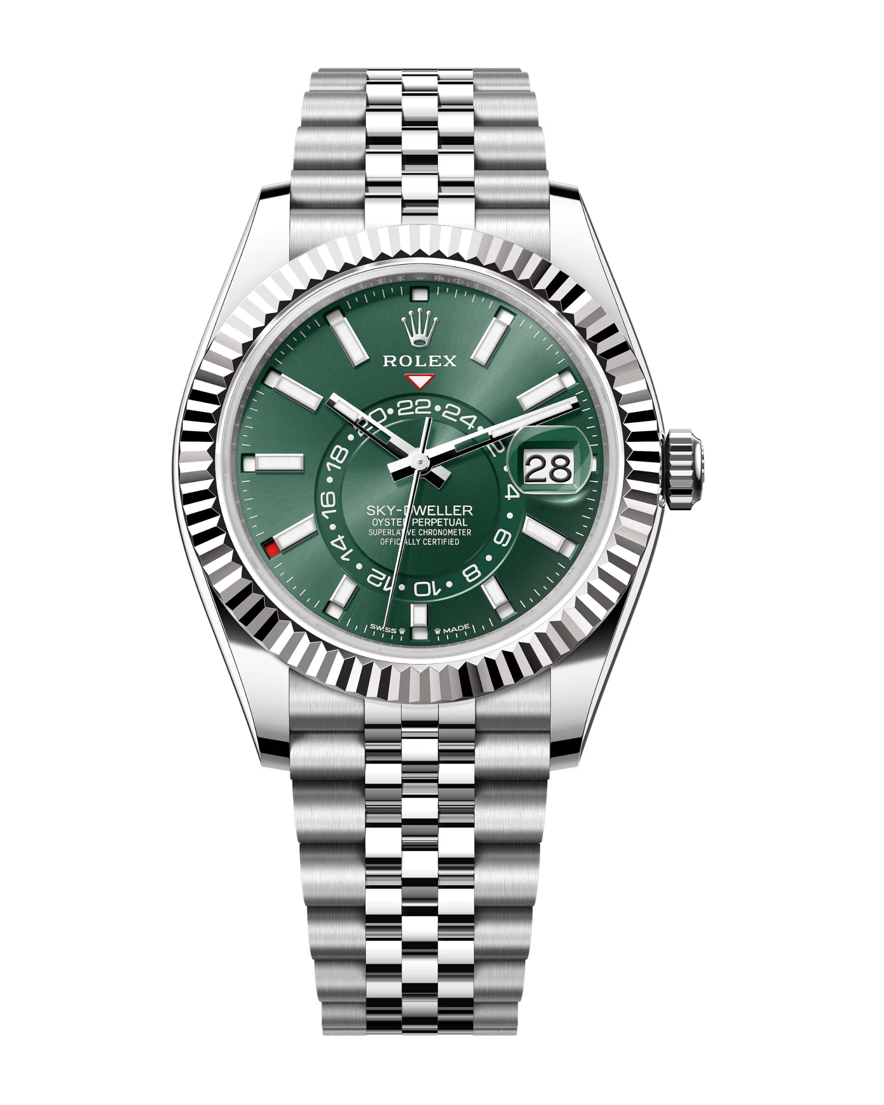 Sky-Dweller White Gold & Stainless Mint Green Jubilee 336934