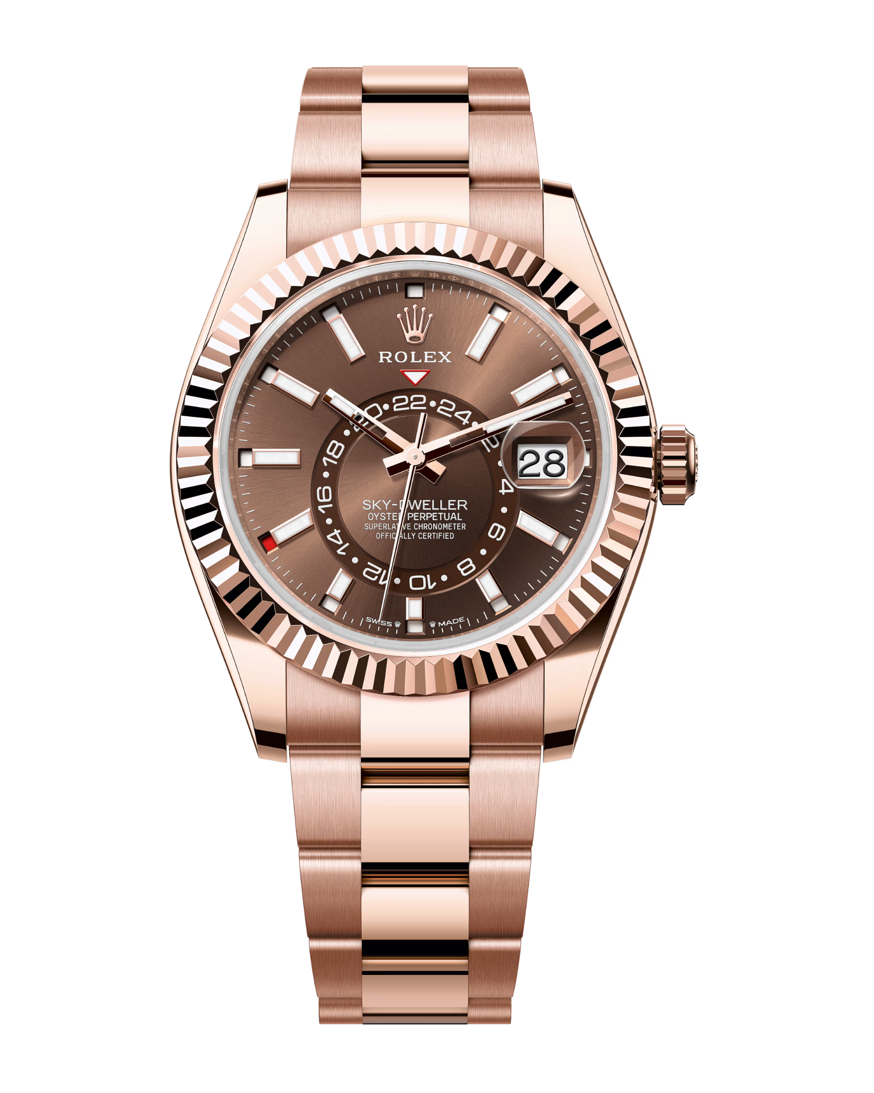 Sky-Dweller Rose Gold Chocolate Dial Oyster 336935