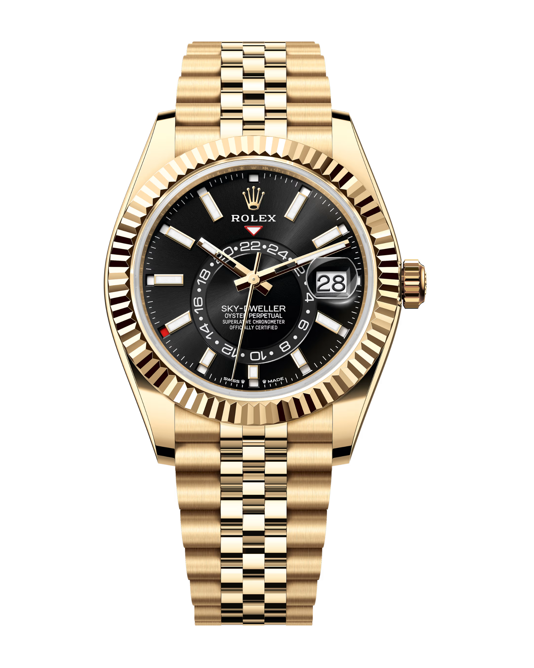Sky-Dweller Yellow Gold Bright Black Dial Jubilee 336938