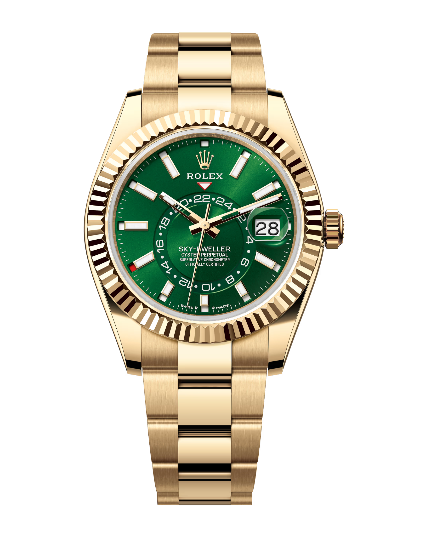 Sky-Dweller Yellow Gold Bright Green Dial Oyster 336938