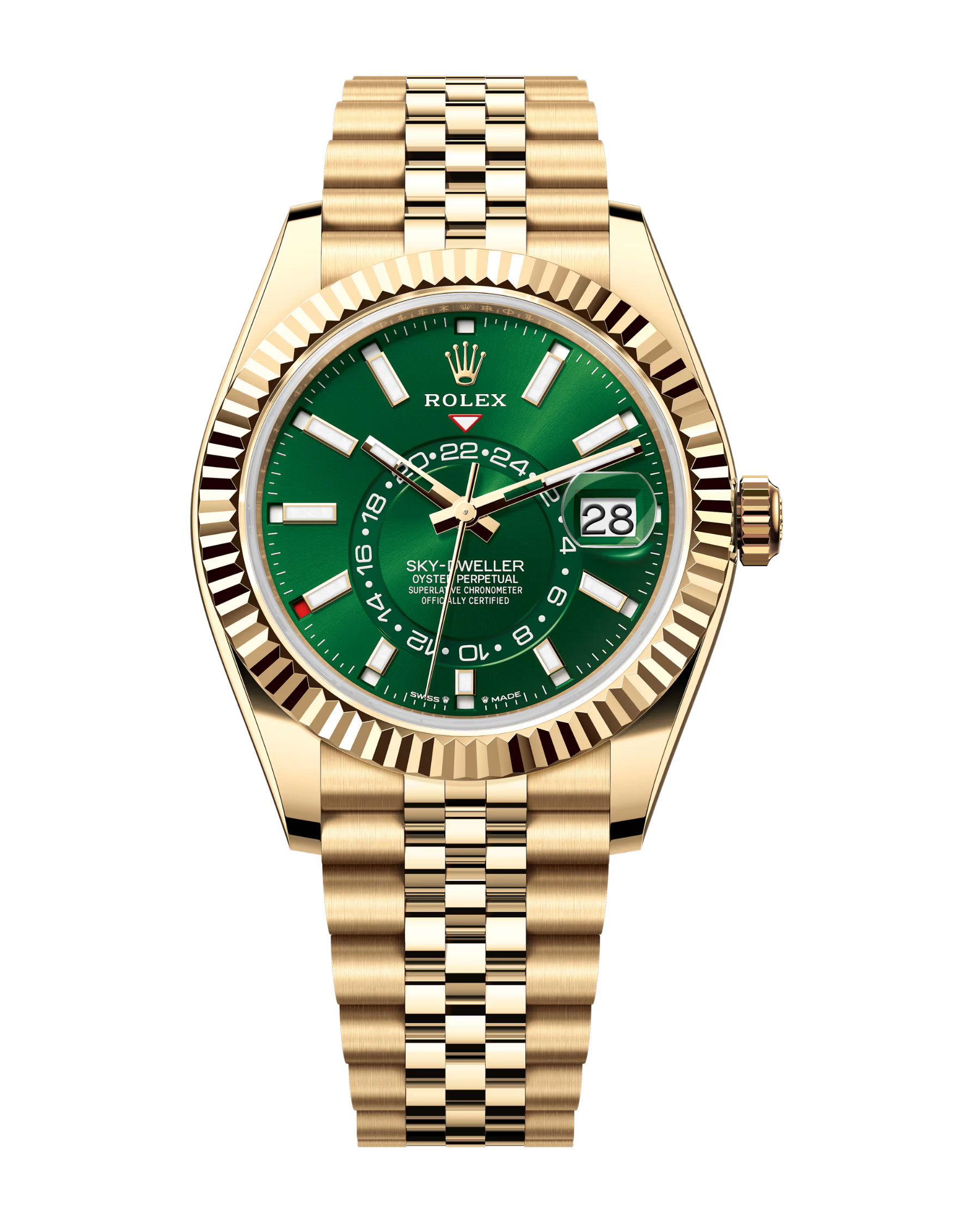 Sky-Dweller Yellow Gold Bright Green Dial Jubilee 336938