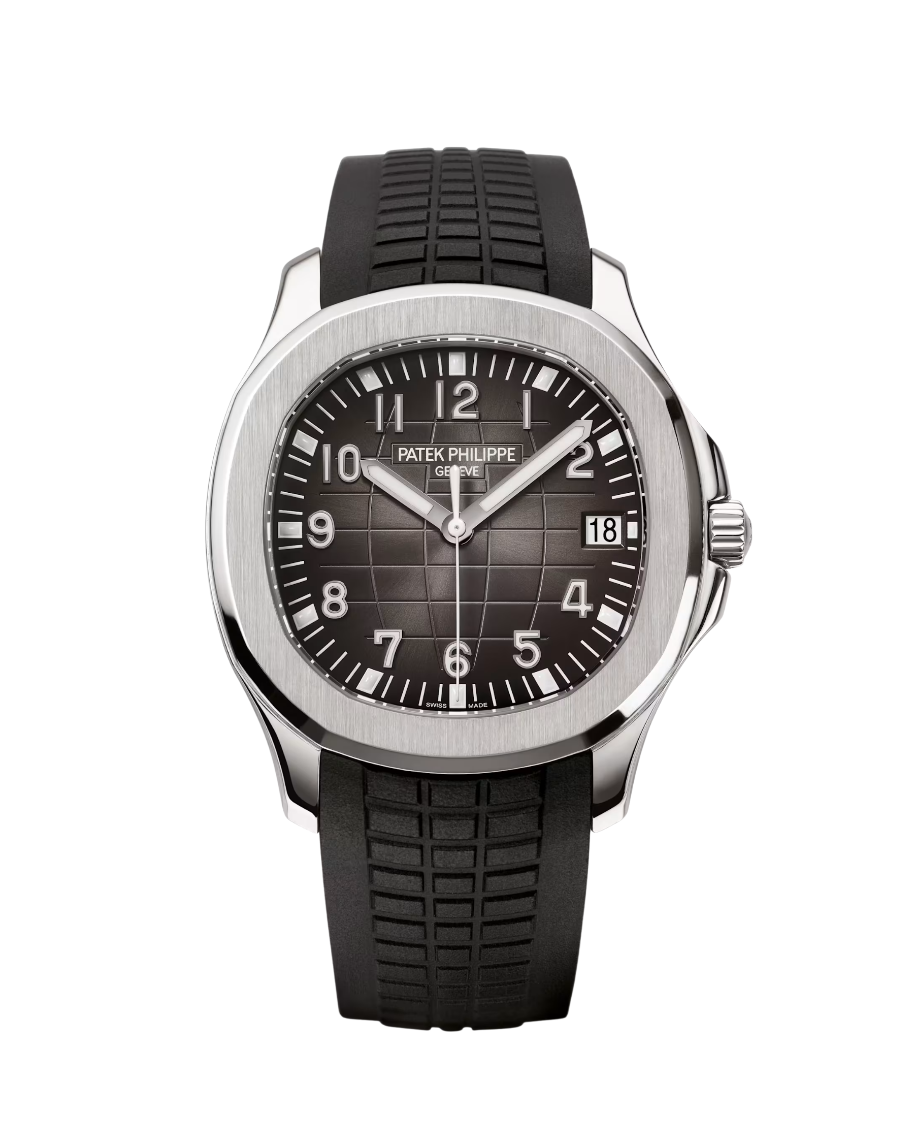 Aquanaut Stainless Steel Black Dial Rubber Strap 5167A-001