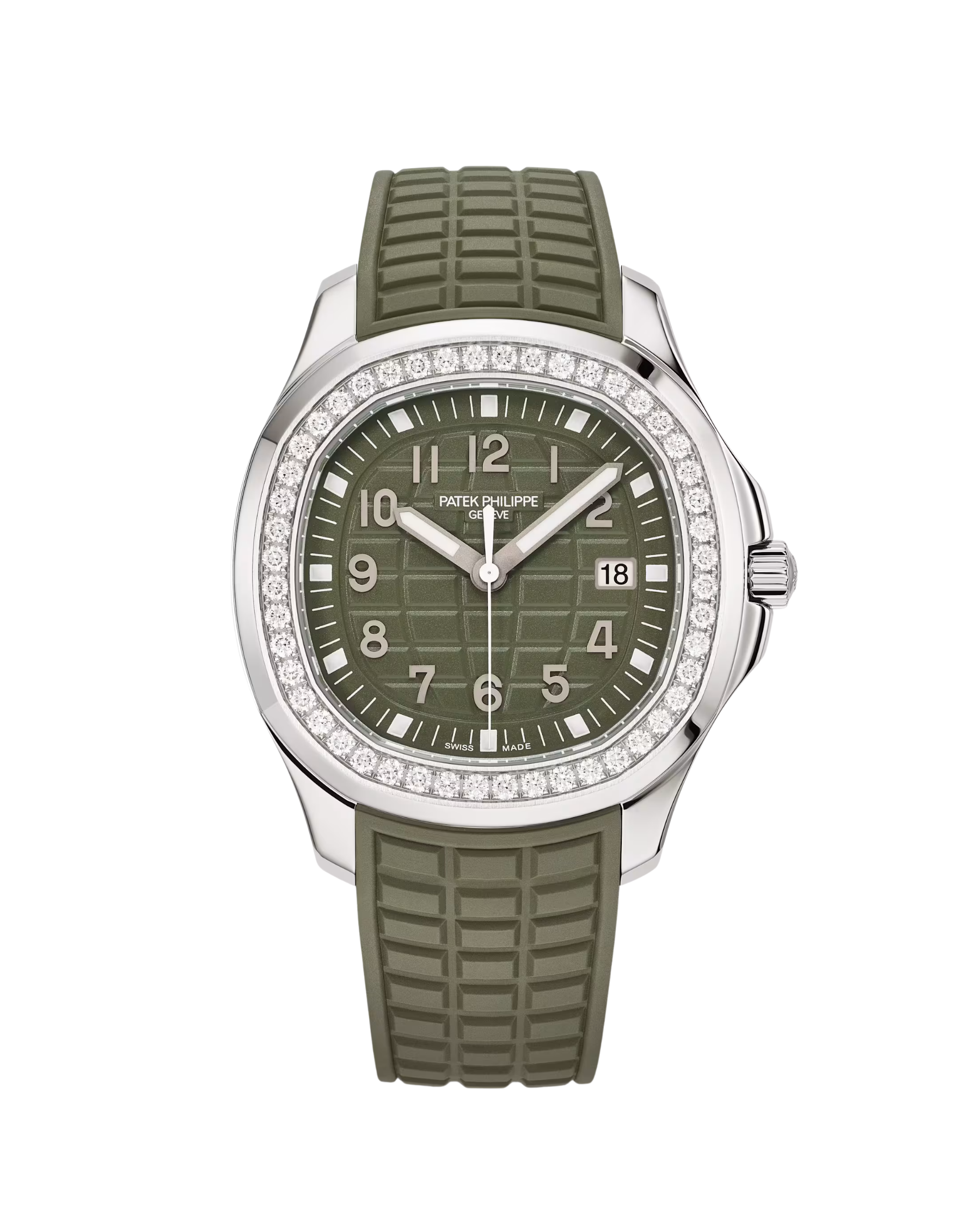 Aquanaut Luce Stainless Steel Diamond Bezel Khaki Green Dial 5267/200A-011