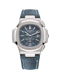Nautilus Chronograph White Gold Denim Blue Dial 5980/60G-001