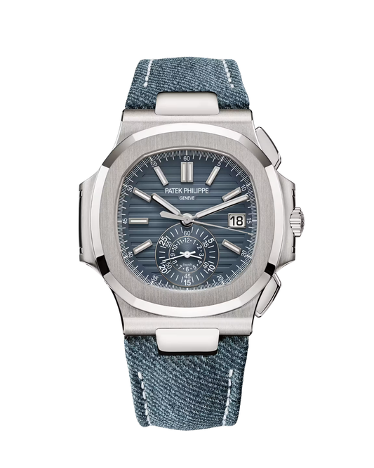 Nautilus Chronograph White Gold Denim Blue Dial 5980/60G-001