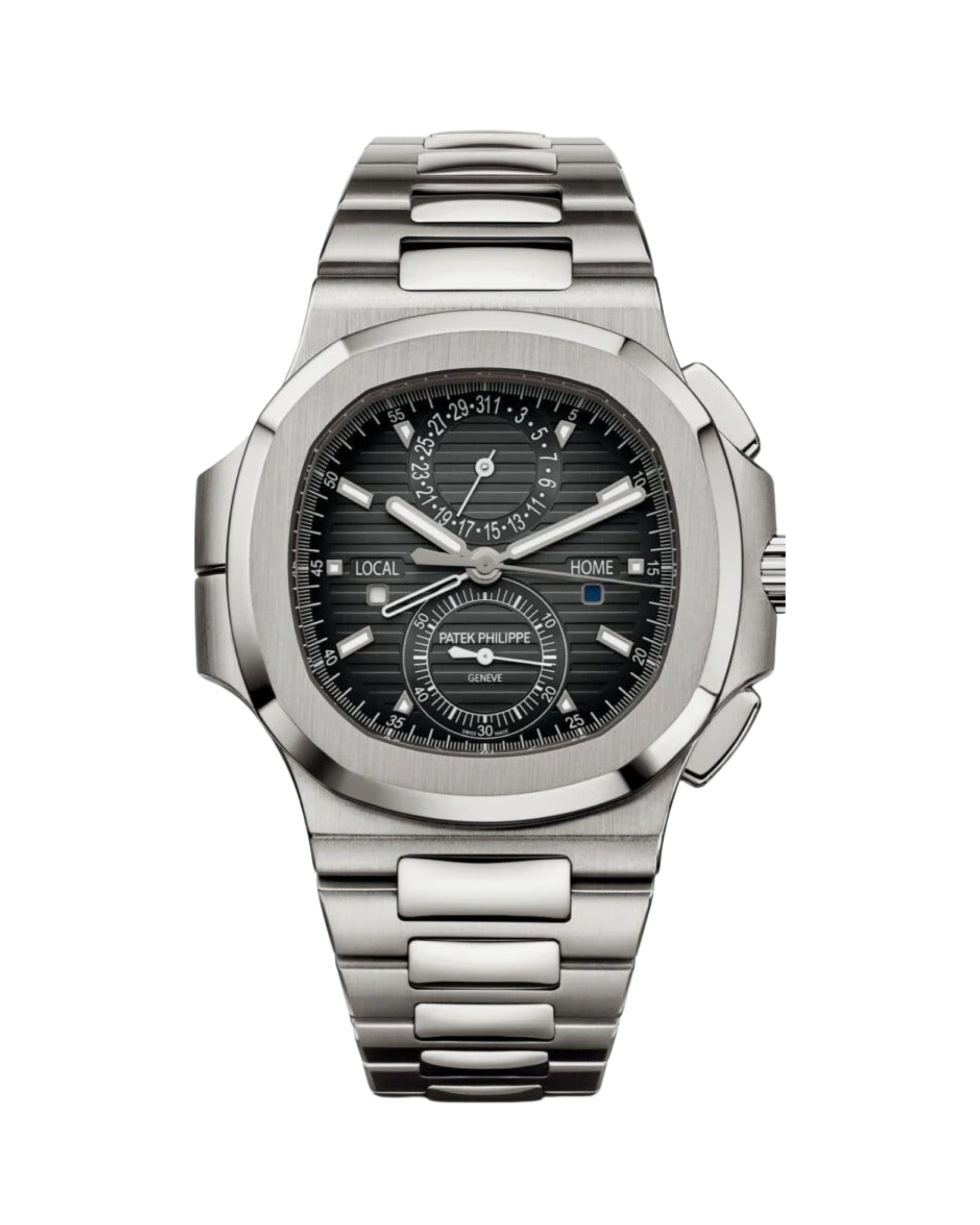 Nautilus Travel Time Chronograph Stainless Steel Black Dial 5990/1A-001