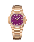 Ladies Nautilus Rose Gold Quartz Lacquered Purple Dial 7010/1R-013