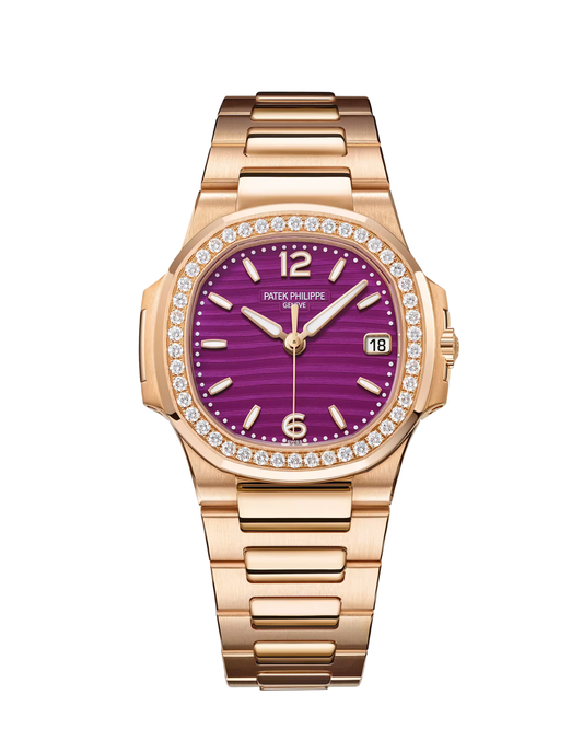 Ladies Nautilus Rose Gold Quartz Lacquered Purple Dial 7010/1R-013