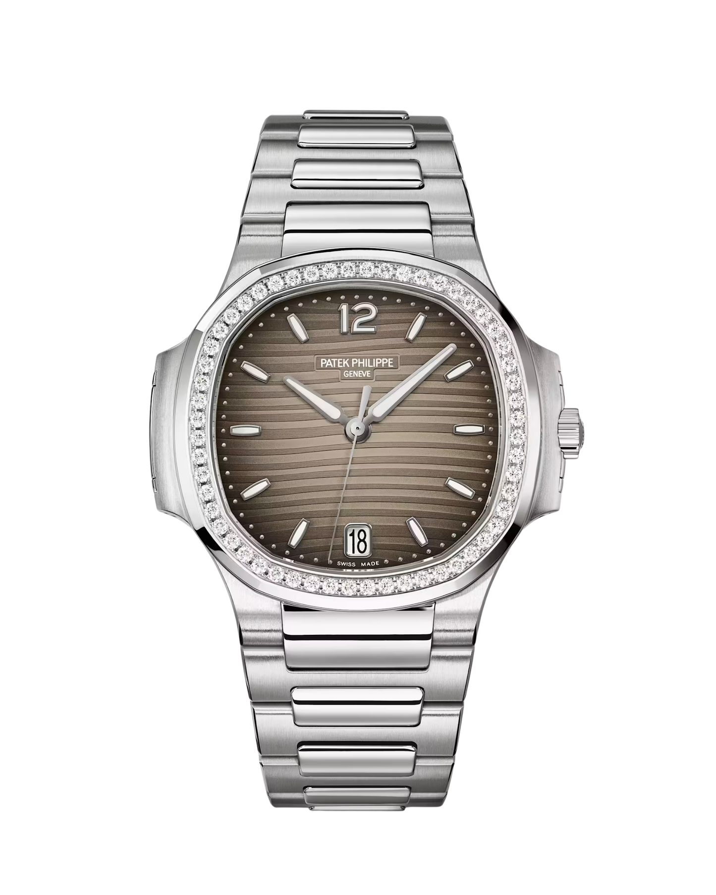 Ladies Nautilus Stainless Steel Diamond Bezel Grey Dial 7118/1200A-011