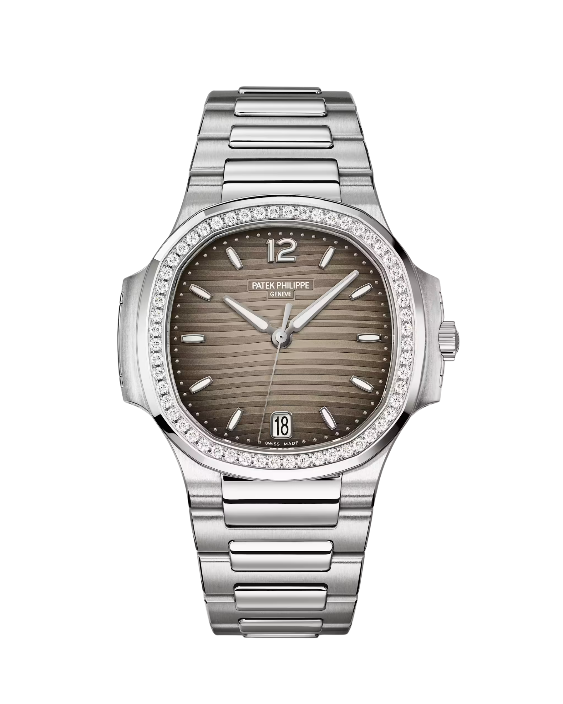 Ladies Nautilus Stainless Steel Diamond Bezel Grey Dial 7118/1200A-011