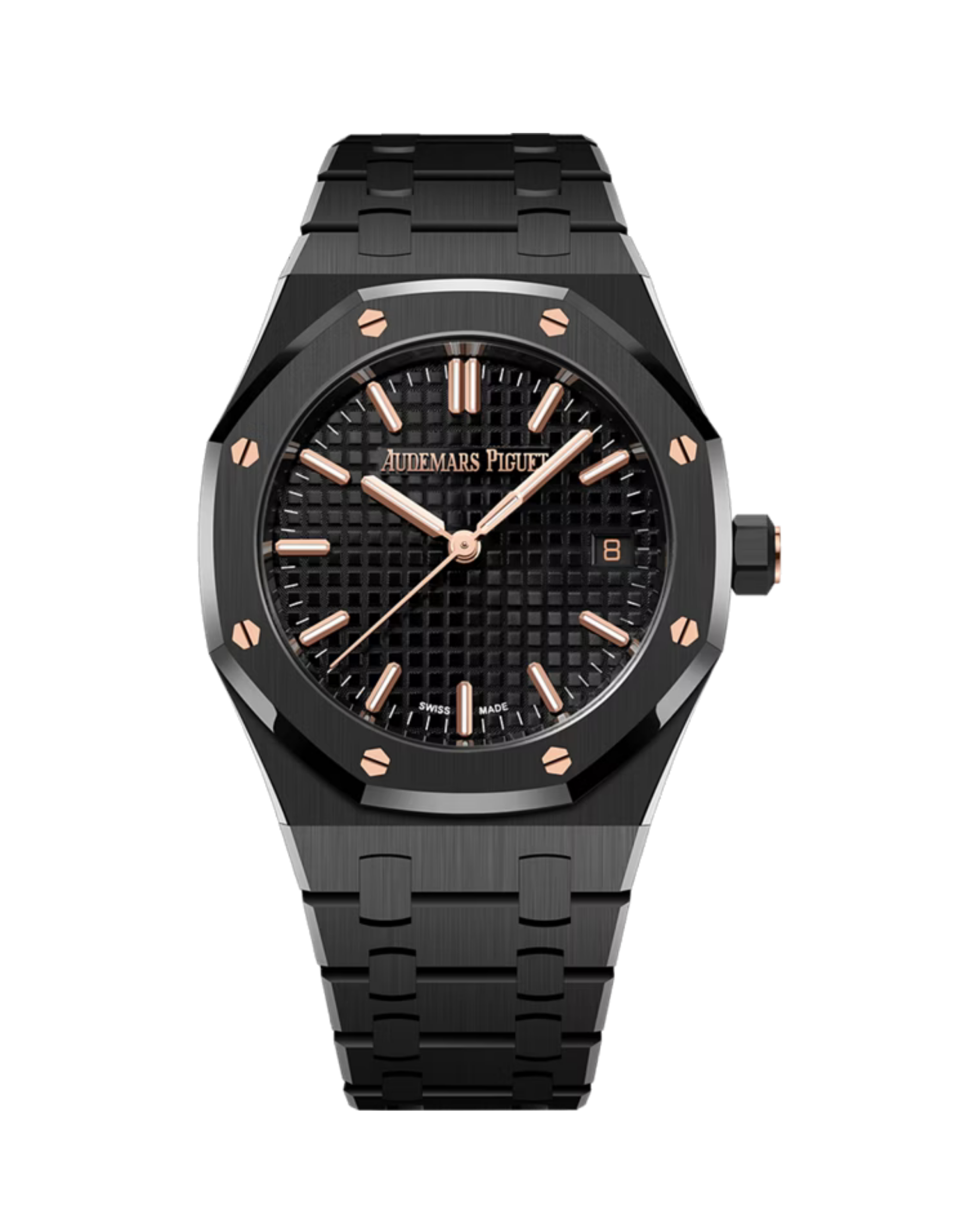 Royal Oak Selfwinding 34mm Black Ceramic Black Grande Tapisserie with Pink Gold Accents 77350CE.OO.1266CE.01.A