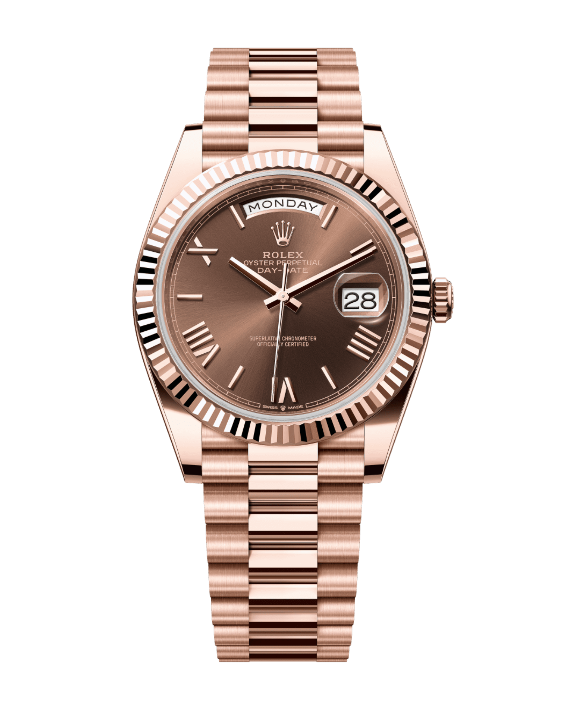 Day-Date Rose Gold 40mm Chocolate Roman 228235