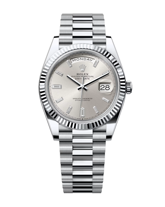 Day-Date Platinum 40mm Silver Baguette Set 228236