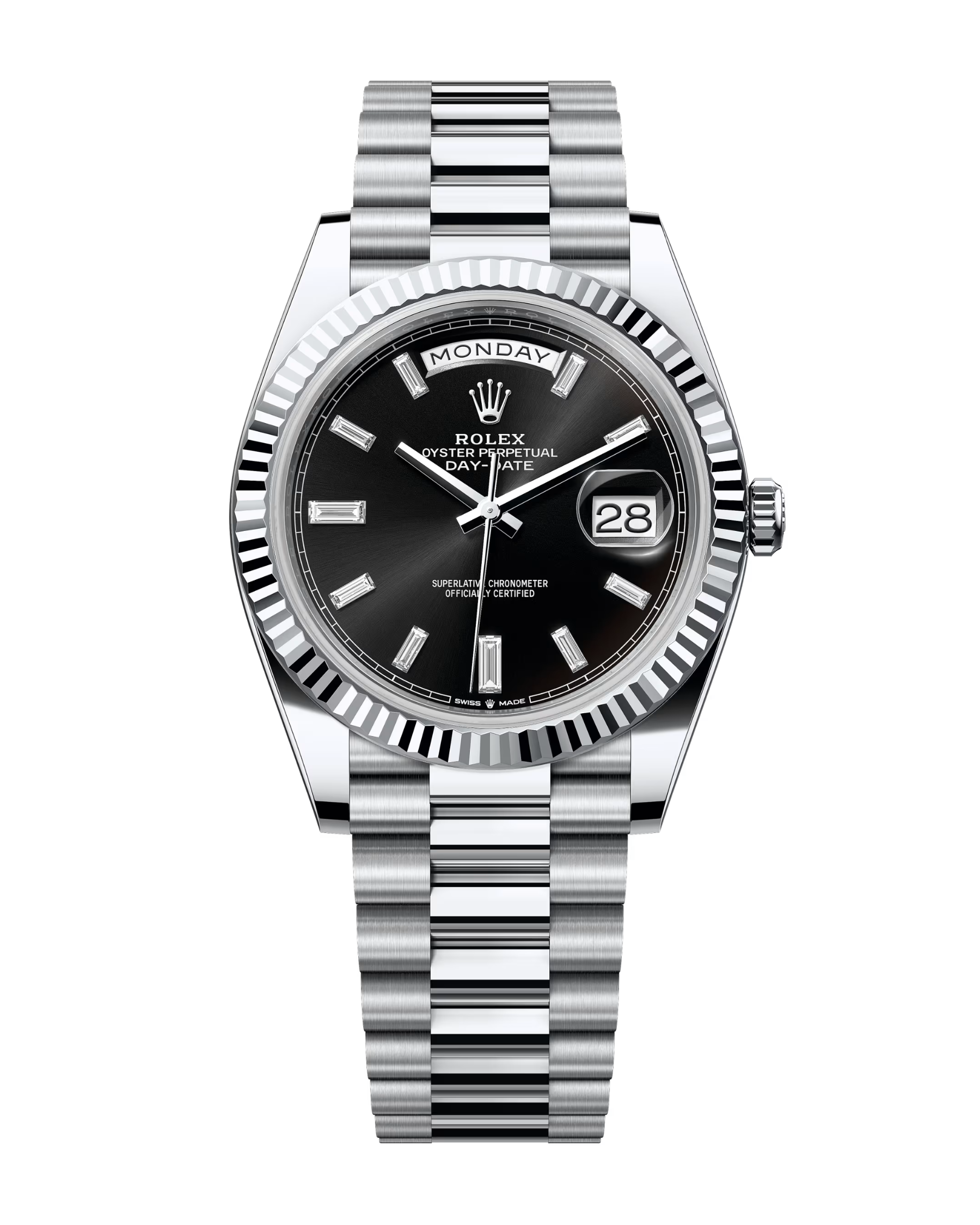 Day-Date Platinum 40mm Black Baguette Set 228236