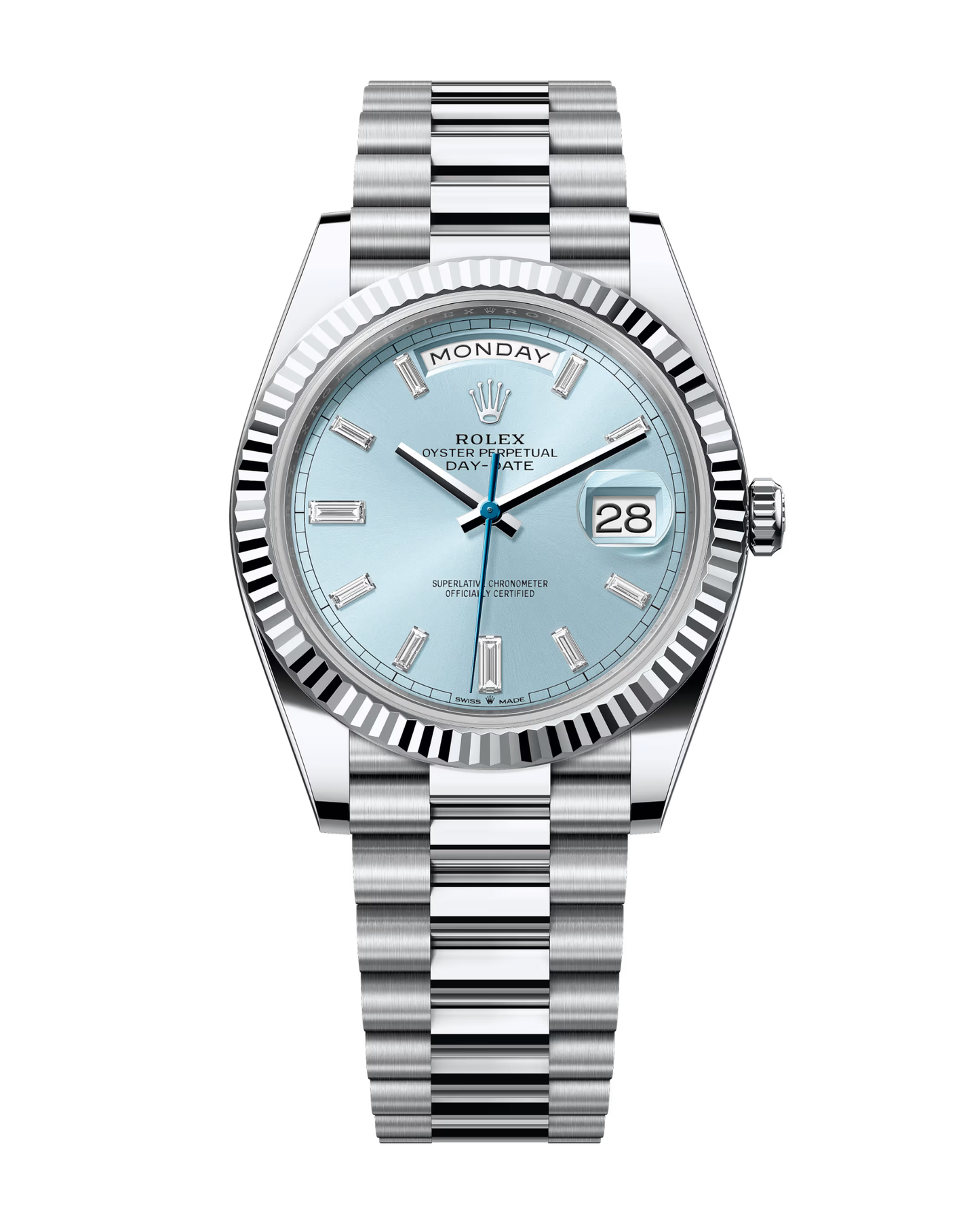 Day-Date Platinum 40mm Ice Blue Baguette Set 228236