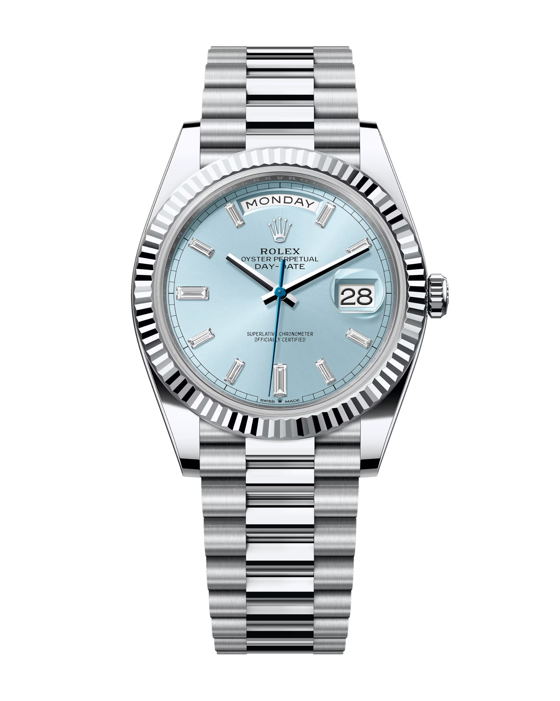 Day-Date Platinum 40mm Ice Blue Baguette Set 228236