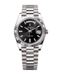 Day-Date White Gold 40mm Black Baguette Set 228239