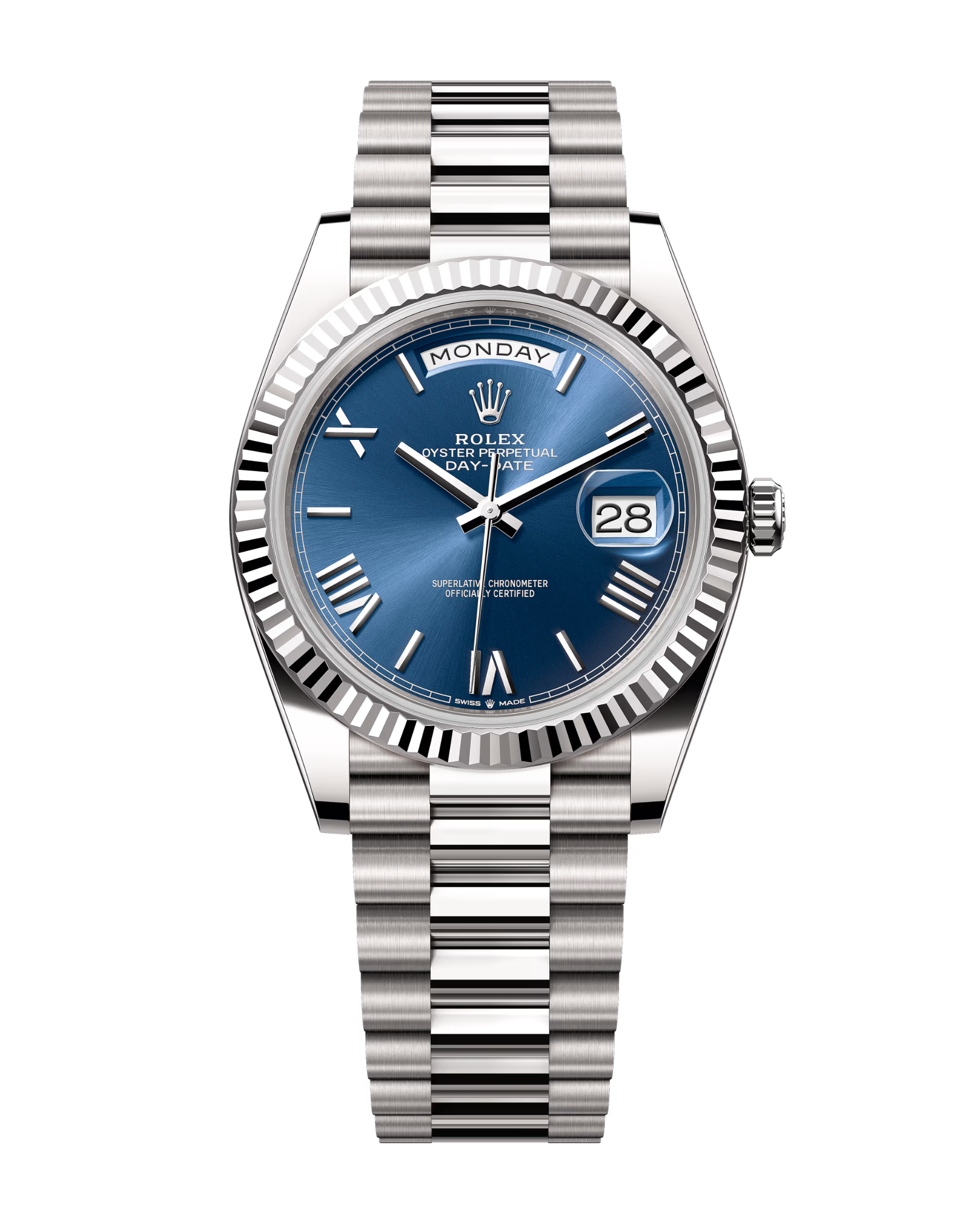 Day-Date White Gold 40mm Bright Blue 228239