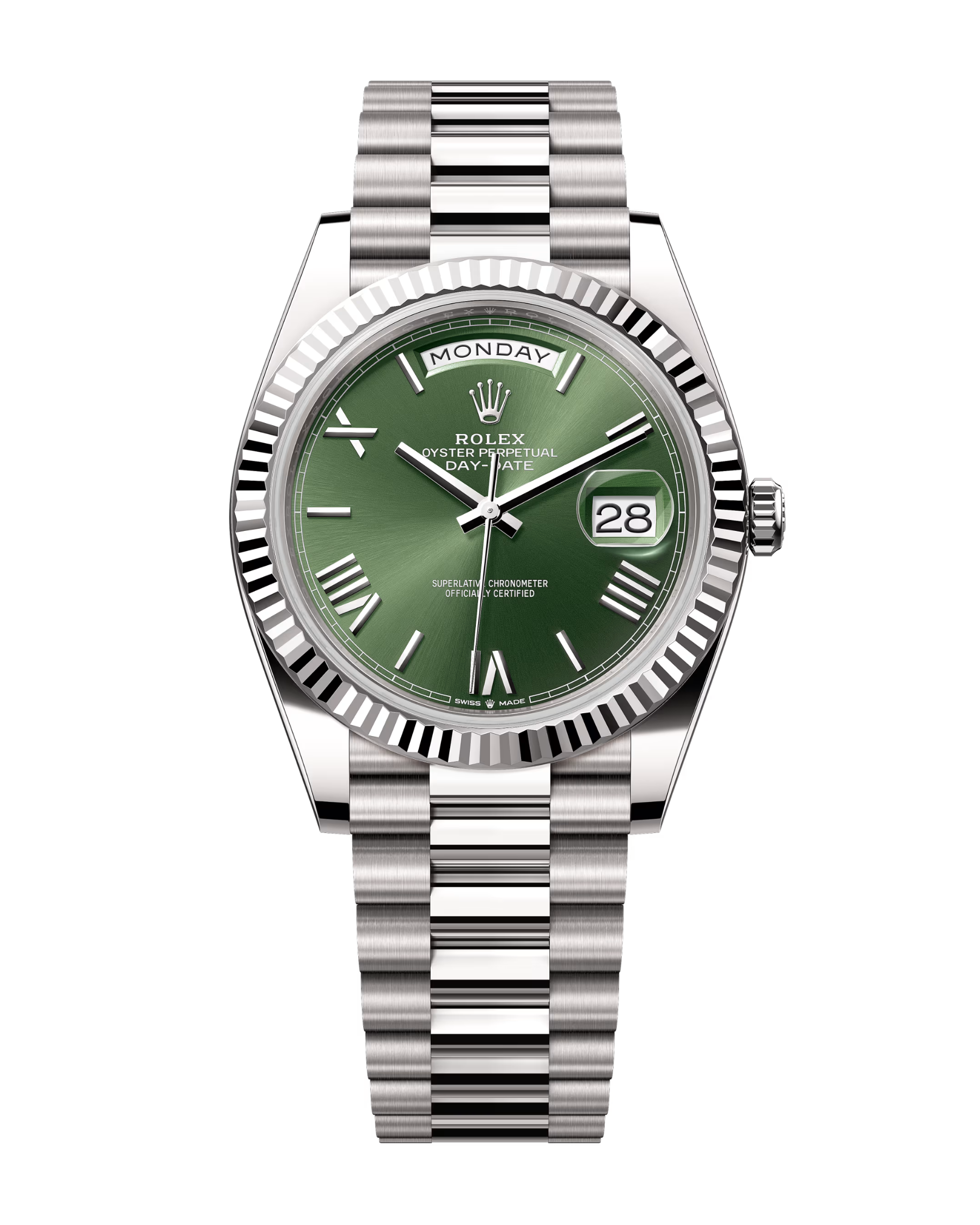 Day-Date White Gold 40mm Olive Green 228239