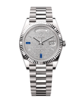 Day-Date White Gold 40mm Paved with Diamonds & Sapphires 228239