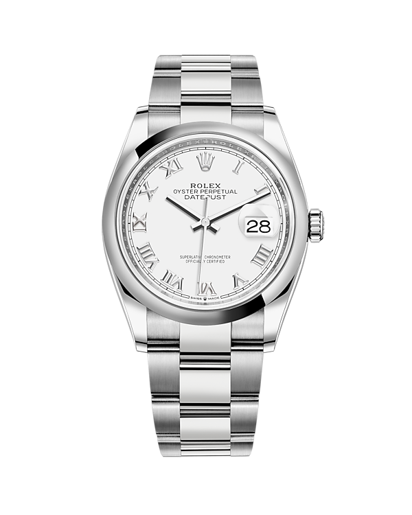 Datejust 36 Stainless Steel Oyster White Roman 126200