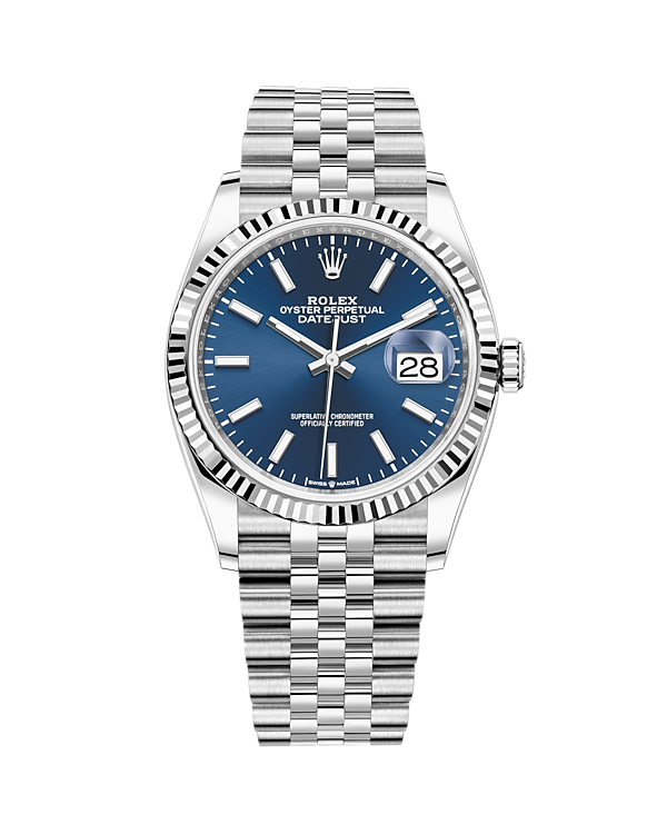 Datejust 36 White Gold & Stainless Jubilee Bright Blue Stick 126234